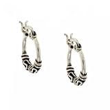 New Sterling Silver 925 Hoop Earrings Antique Design