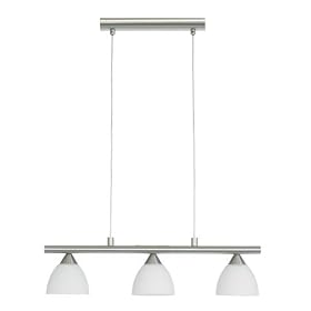 Eglo 85842A Kyra, Nickel and Satin Frosted Opal, 3-Light Pendant Light Fixture by Eglo