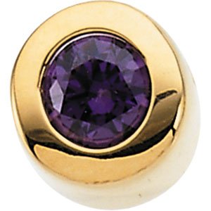 14K Yellow Gold Imitation Birthstone Pendant Slide   November