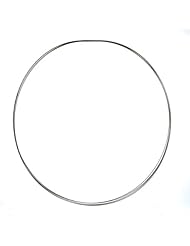 18K White Gold Omega Dome 3.2mm Necklace 16 Inch