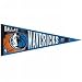 12 in. wide x 30 in. long <br /><!--need upc code and volume~cc--><br />Officially licensed pennant. 
Felt pennants are the standard for sports. This icon is the all time favorite fan item. Packaged 
with hang tags for easy display. Measures 12" x 30". Made in USA.