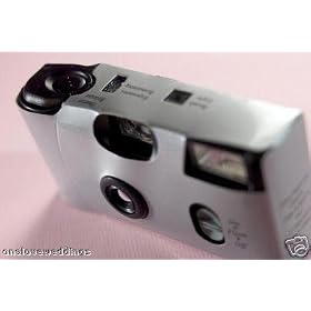10 Silver Disposable Wedding Camera Tablecard & Processing Voucher