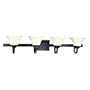 Minka Lavery Agilis 6814-66 Large Glass Reversible 4-LT 400w (8"H x 43"W) Vanity Lighting in Black