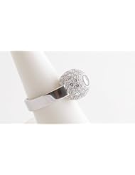 New CHOPARD 18K White Gold and Diamond Encrusted Ball With Floating Diamond Ring Size 7.5.