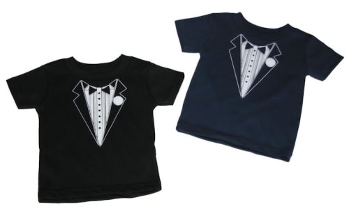 Baby Retro Tuxedo Short Sleeve T-Shirt INFANT/TODDLER Sizes - Assorted Colors Available