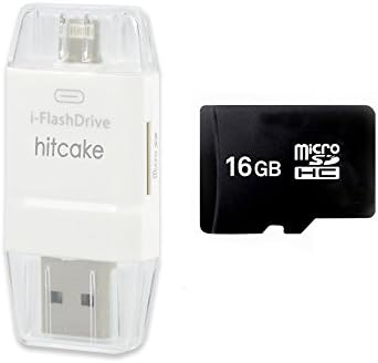 Hitcake I-flash Drive HD Card Reader Plus 16GB Micro SD Card for Iphone5/5s/6/ipad Dual Storage ,Easy to Save Image & Video