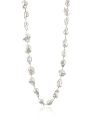 Lena Skadegard "Galatea" Paper White Baroque Pearls on Knotted Cord Necklace