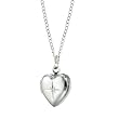 Sterling Silver Child's Heart Locket With Starcut 1/2 Point Diamond Pendant, 13