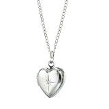Children's Sterling Silver Diamond-Accent Heart Locket, 13