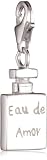 Vinani Damen-Charm Parfümflakon glänzend Schriftzug Eau de Amore 925 Sterlingsilber HPAF