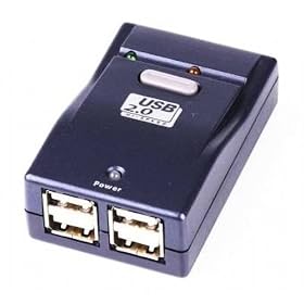 USB 2.0 switching hub switch - sharing 4 USB devices among 2 users (Compatible With Windows Vista & Windows 7)