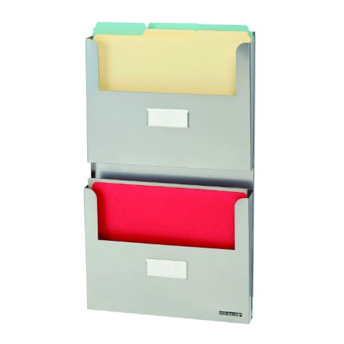 STEELMASTER Soho Collection Steel 2-Pocket Card Catalog Design Organizer, 21.25 x 12 Inches, Silver (27121150)