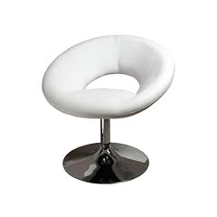 Design - Lounge Sessel Cocktailsessel Wei� - M-60308-W - Gestell Metall Verchromt - Sitz Wei�