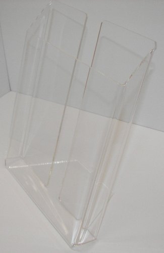 Lot of 5 - Clear Acrylic Free Standing Brochure Holders 9" X 11" (Portrait)