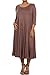 Pastel by Vivienne Women's Plus Size 3/4 Sleeve A-Line Swing Midi Dress – Flowy, Stretchy, Casual, and Comfortable