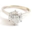Certificated 18ct White Gold 2.19ct G-I1 Solitaire Diamond Engagement Ring