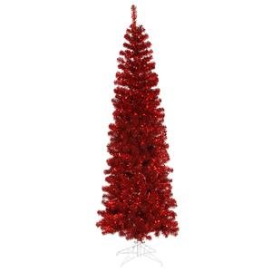 6.5' Artificial Pencil Christmas Tree in Red