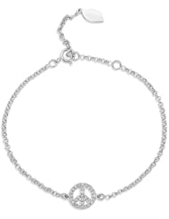 Victoria Kay 1/8ct White Diamond Peace Sign Bracelet in 14k White or Yellow Gold (J-K, I2-I3)