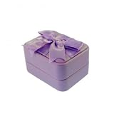 Purple Bow Jewelry Box in Lilac Leatherette Finish