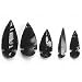 Black Obsidian Arrowheads (Natural)set of 5 Collectible 1-1/2x1/2 to 2-3/4x1-1/4 Inch Arrowhead.