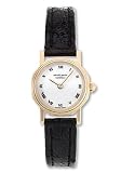 Gerald Genta Classique de Forme Ladies' Watch 18K Yellow Gold White Dial on Black Leather Strap G3296-7-20-025-90-BT