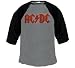 AC/DC baseball jersey Red Logo grey/black t-shirt