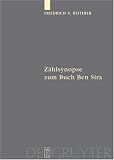 Zahlsynopse Zum Buch Ben Sira (Fontes Et Subsidia Ad Bibliam Pertinentes (Fosub), Band 1) (German Edition)