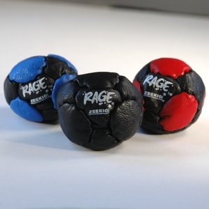 Zeekio The Rage Footbag - 14 Panel Leather - Black