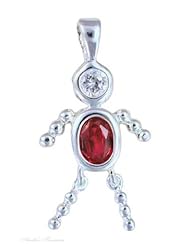 Sterling Silver Mothers Womens July Birthstone Babies Boy Male Child Baby Pendant