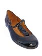 CHIE MIHARA Lumi Flat T-Strap in Negro Black Patent