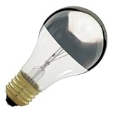 Satco S3955 130-Volt 60-Watt A19 Medium Base Light Bulb, Silver Crown