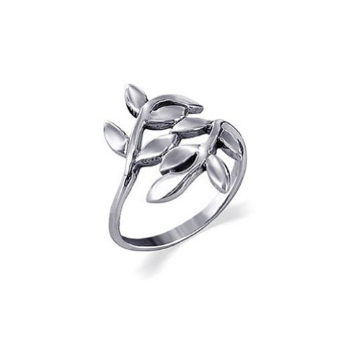 Gem Avenue 925 Sterling Silver Polished Finish Ivy Leaf Design Ring