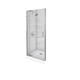 Purist Frameless Pivot Shower Door Finish: Bright Silver, Glass: Clear, Size: 33