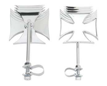 Chrome Quadruple Cross Mirror Bicycle Handlebar