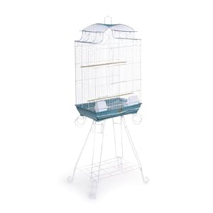 Prevue Pet Products Penthouse Suites Pagoda Roof Bird Cage with Stand 270 Blue and White, 20-Inch by 14-Inch by 29-Inch