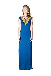 Cotton/Spandex  Maxi Dress  With Pearls