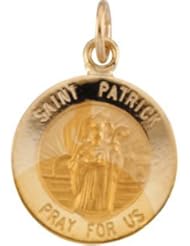 St. Saint Patrick Medal Pendant 14K Gold Yellow R16325