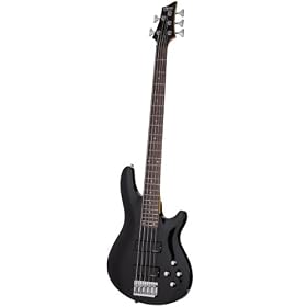 Schecter Omen-5 5-String Electric Bass (Gloss Black): Musical Instruments