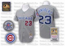 Ryne Sandberg #23 1990 Chicago Cubs Authentic Throwback Mitchell and Ness MLB Baseball Jersey (Grey)
