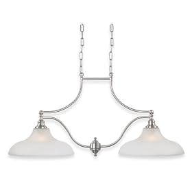 Royce Lighting RPB700S 2-12 Prescott Two-Light Billiard Pendant Brushed Steel with White... by Royce Lighting