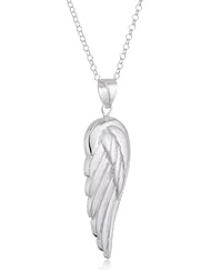 VINANI brand Germany 925 Sterling Silver Women Pendant big Wing matte/shiny Angel with Cable Link Chain Necklace AFMG-T