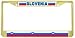 Slovenia Slovenian Flag Gold Tone Metal License Plate Frame Holder