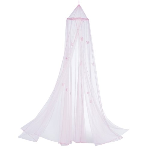 Gifts & Decor Butterfly Motif Childrens Girls Pink Hanging Bed Canopy