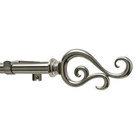 Levolor Scroll Rod Set, Brushed Sienna, 3 4-Inch Diameter, 66 to 120-Inch Width by Levolor