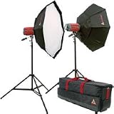 Photoflex StarFlash 300 Gemini OctoDome Kit with Two StarFlash 300ws Monolights, Two 3' OctoDome3, Connectors, 8'2 LiteStands & Case with Wheels