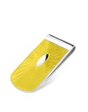 Forzieri Exclusives Yellow Enamel Engraved Sterling Silver Money Clip