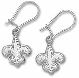 NFL New Orleans Saints Sterling Silver Logo Dangle Earrings