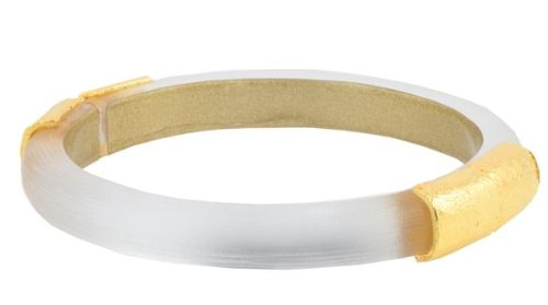Silver Small Hinged Bracelet With Gold by Alexis Bittar