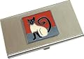 Red Sitting Kitty Business Card Holder / Case
