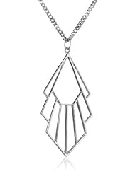 Cut Out Geometric Motif Long Pendant Necklace, 29" + 3" extender